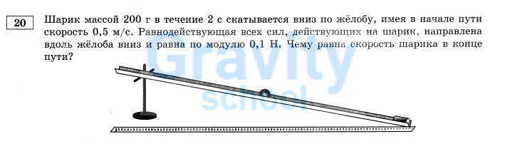 Шарик скатывается по желобу (3)