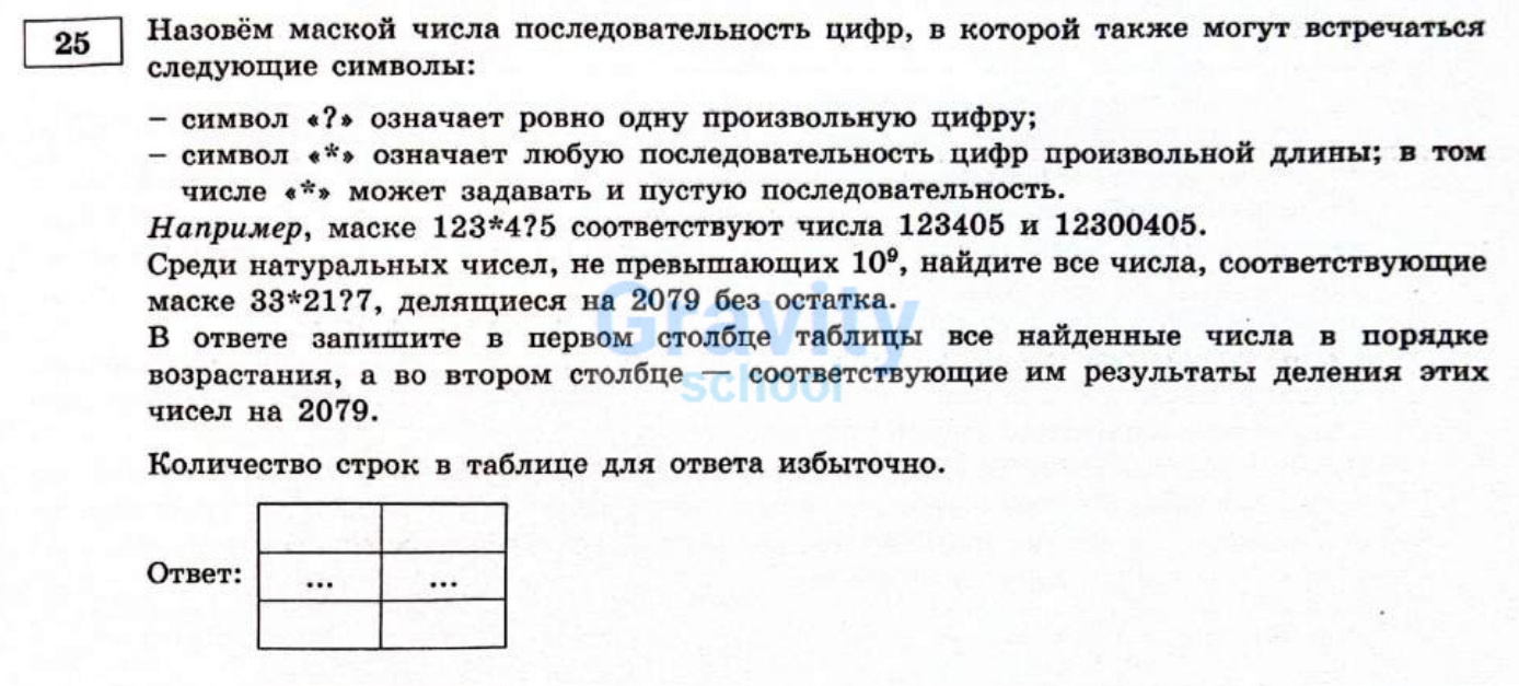 Назовём маской числа последовательность цифр (16)