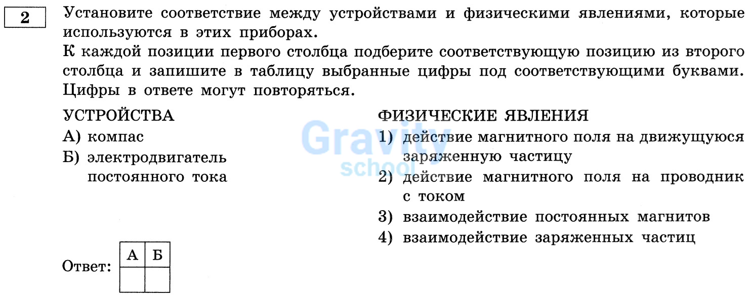 Установите соответствие между устройствами и физическими явлениями (25)