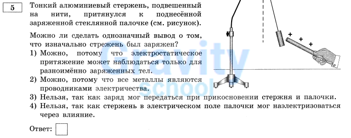 Тонкий алюминиевый стержень, подвешенный на нити (6)