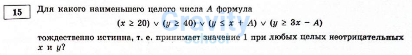 Для какого наименьшего целого числа А (12)