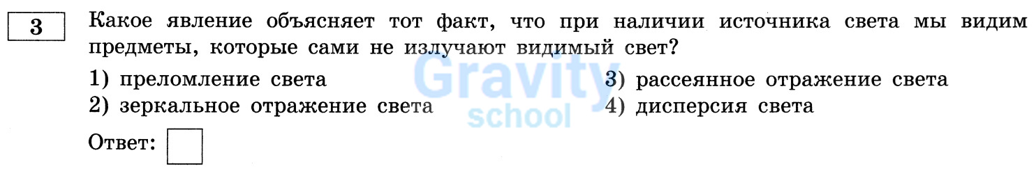 Какое явление объясняет тот факт, что при наличии источника света мы видим предметы, которые сами не излучают видимый свет?(15)