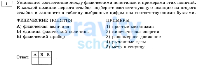 Установите соответствие между физическими понятиями (8)