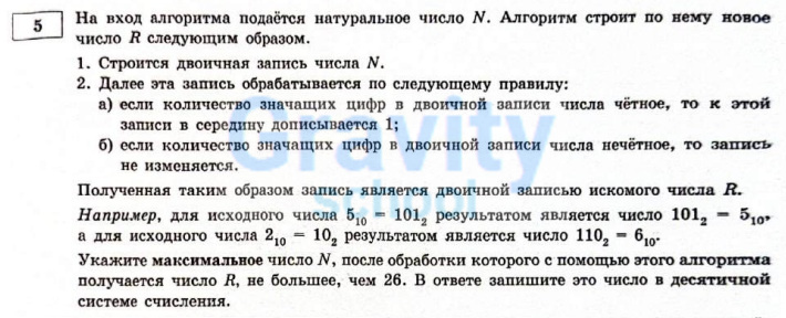 На вход алгоритма подаётся натуральное число N (16)