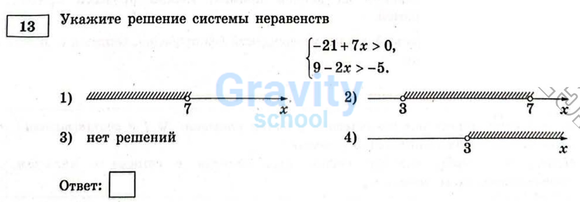Укажите решение системы неравенств (4)