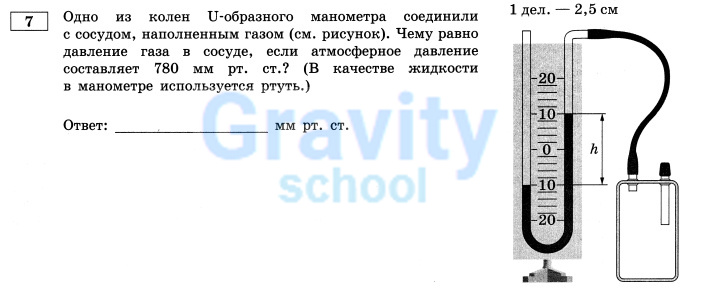 Одно из колен U-образного манометра соединили с сосудом