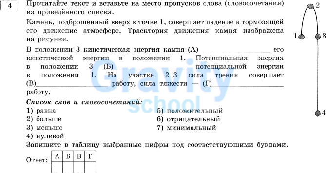 Камень, подброшенный вверх в точке 1 (9)