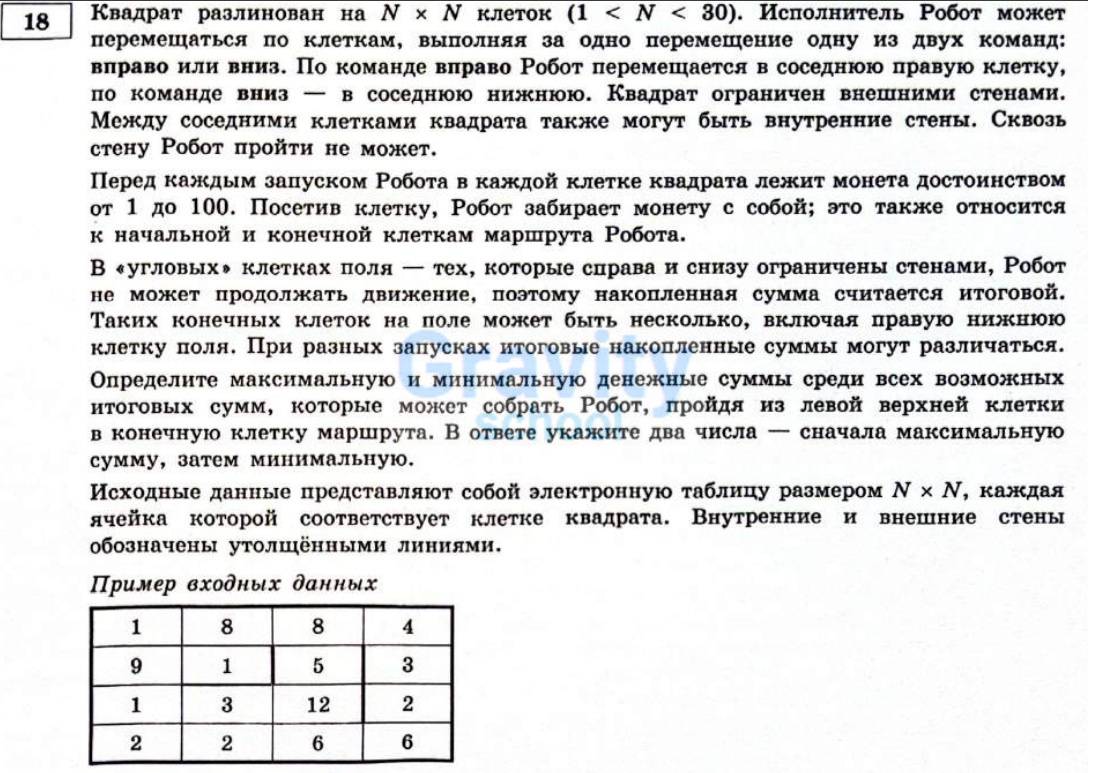Исполнитель робот двигается по клеткам