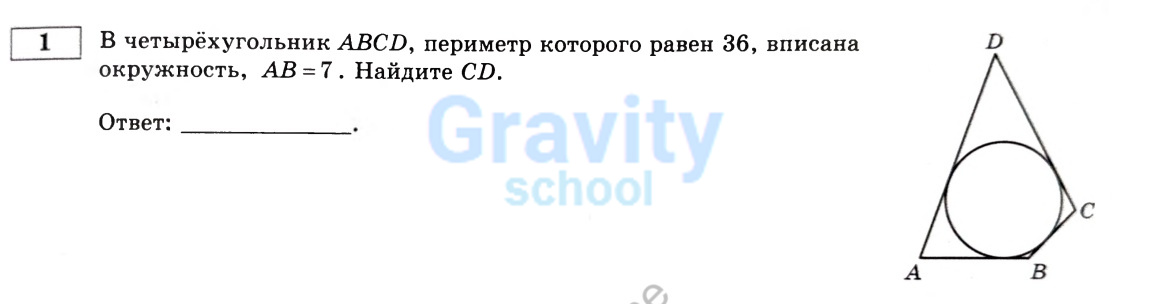 В четырёхугольник ABCD вписана окружность (16)