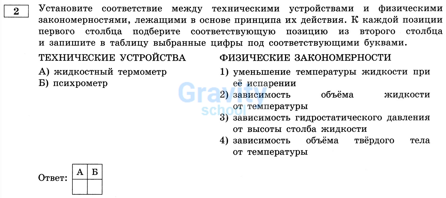 Установите соответствие между техническими устройствами и физическими закономерностями (23)