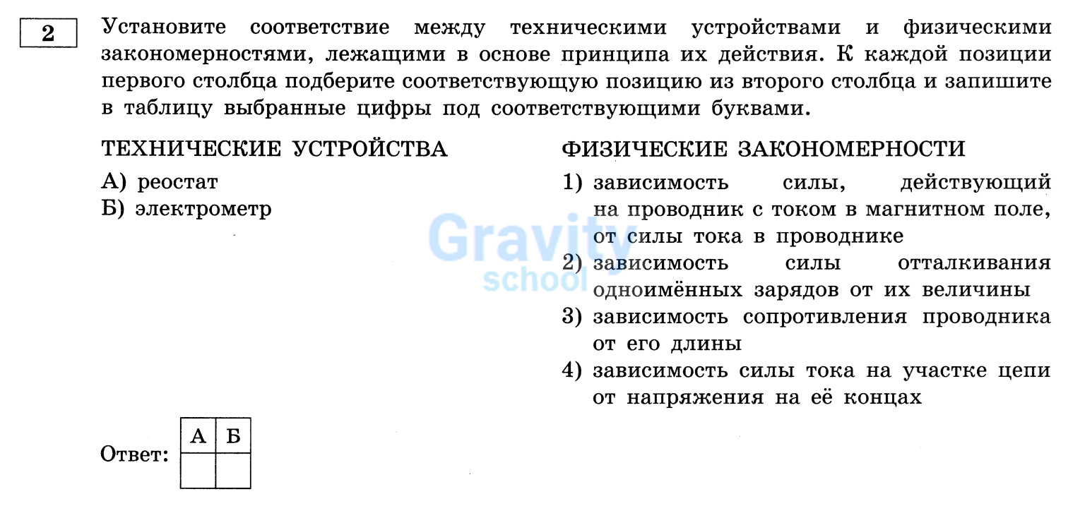 Установите соответствие между техническими устройствами и физическими закономерностями (22)