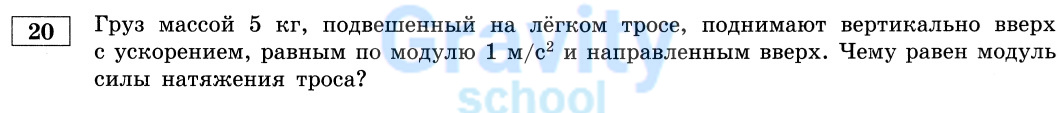 Чему равен модуль силы натяжения троса? (16)
