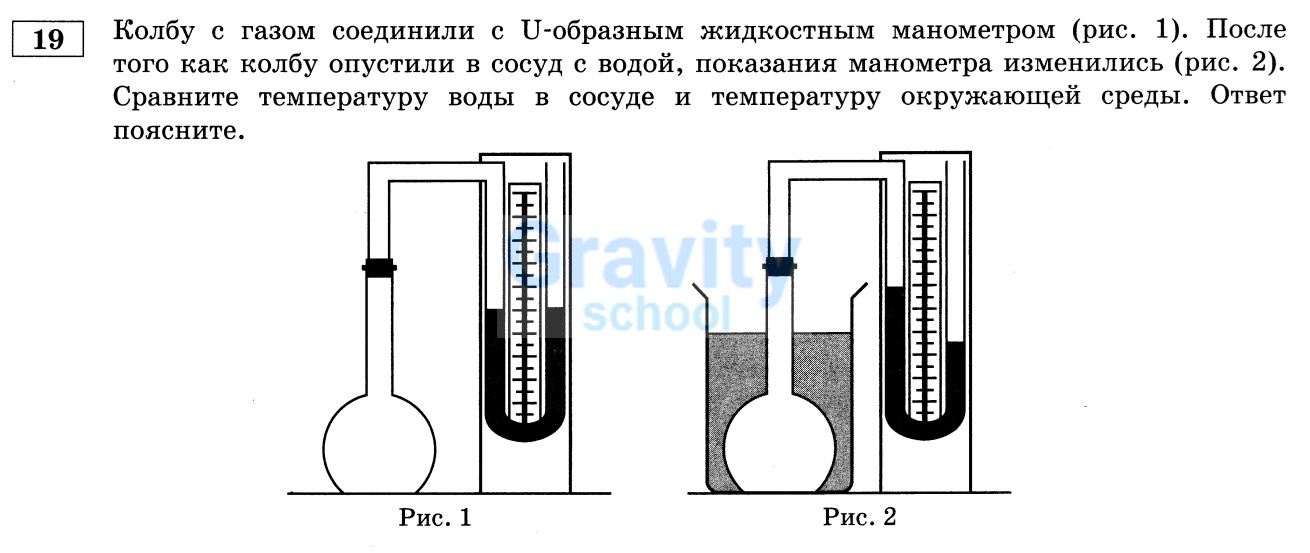 Сравните температуру воды  в сосуде и температуру окружающей среды (24)
