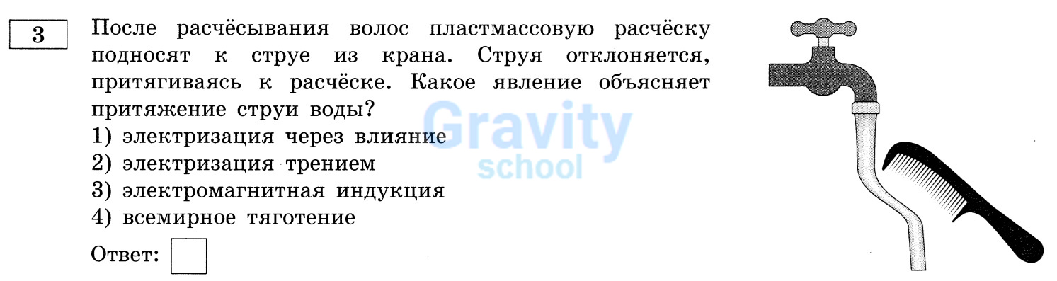 Какое явление объясняет притяжение струи воды? (18)