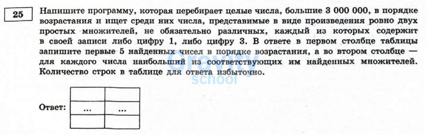 Напишите программу, которая перебирает целые числа (3)