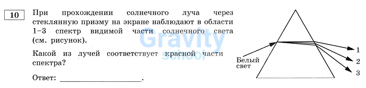 Какой из лучей соответствует красной части спектра (12)