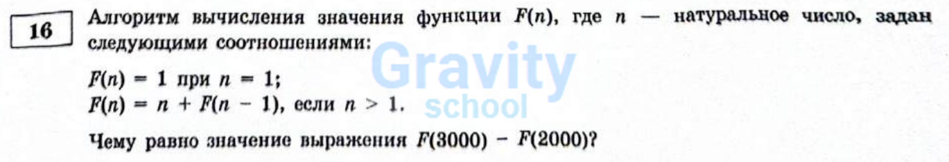 Алгоритм вычисления значения функции F(n) (7)