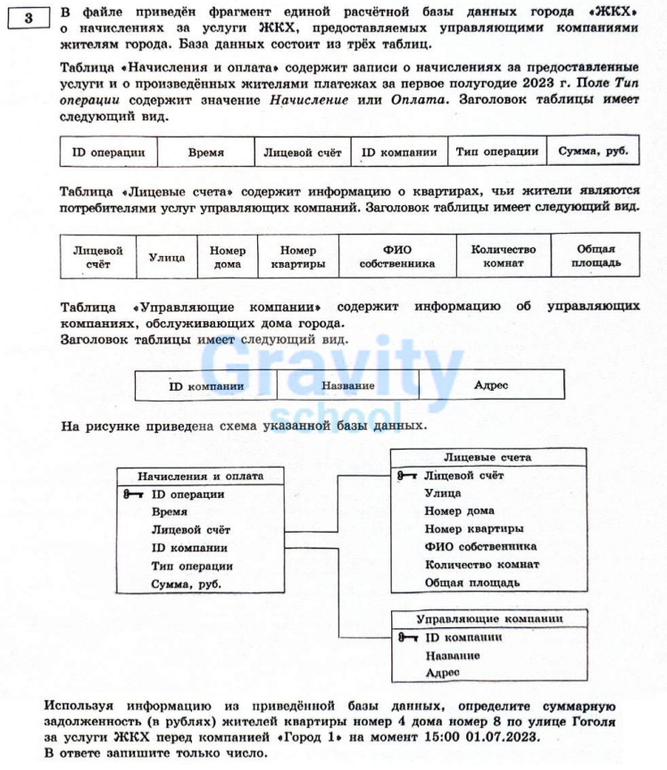 В файле приведён фрагмент единой расчётной базы данных города «ЖКХ» (20)