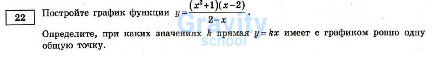 Определите, при каких значениях k прямая у=kx имеет с графиком ровно одну общую точку (25)