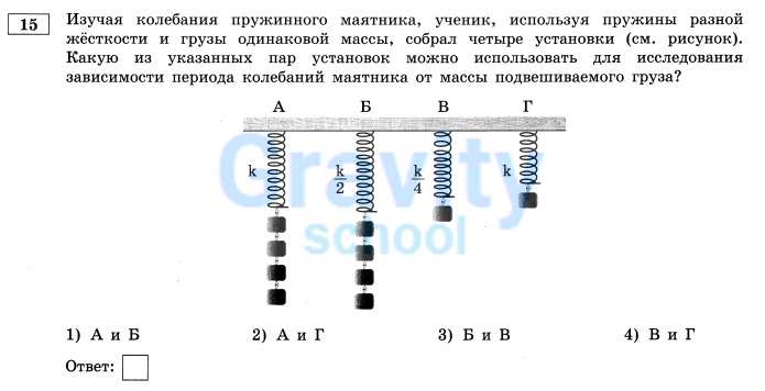 Изучая колебания пружинного маятника, ученик
