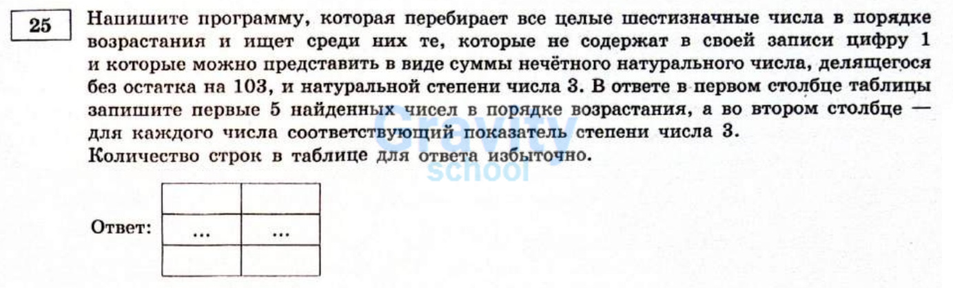 Напишите программу, которая перебирает все целые шестизначные числа (1)