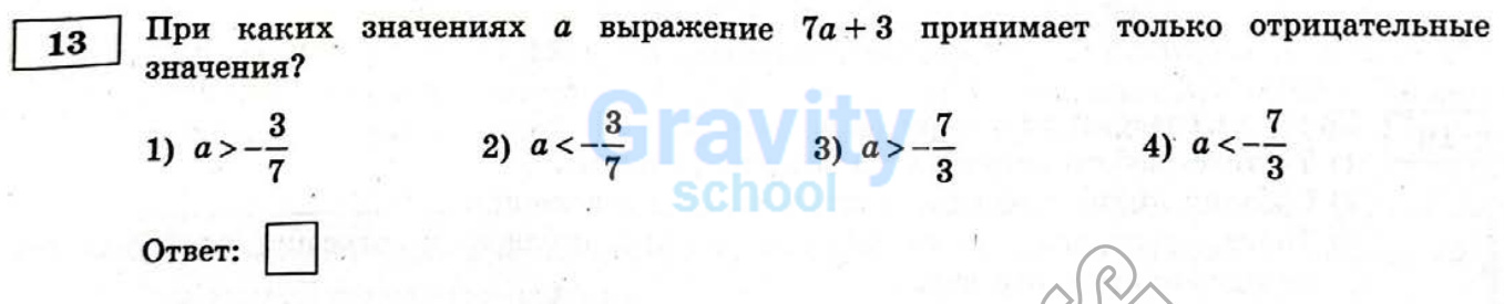 При каких значениях a выражение принимает только отрицательные значения (33)