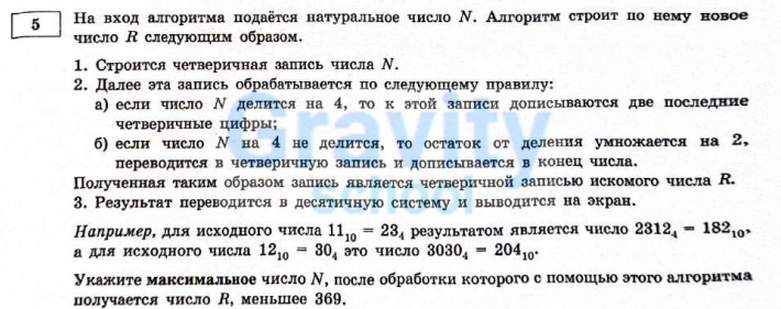 На вход алгоритма подаётся натуральное число N (10)